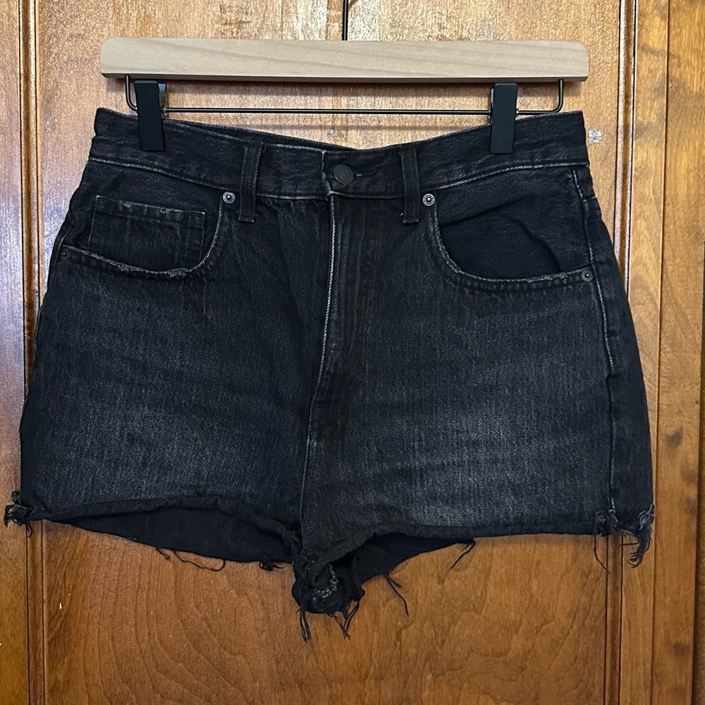UNIQLO high rise jean shorts